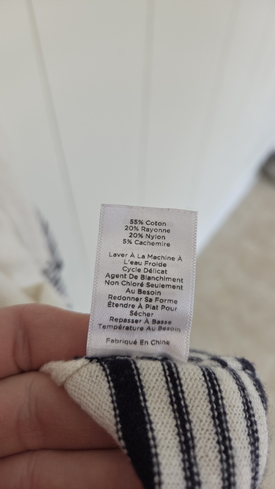 Talbots XL Shawl Collar Open Front Cardigan Cotton Cashmere White Navy Stripe