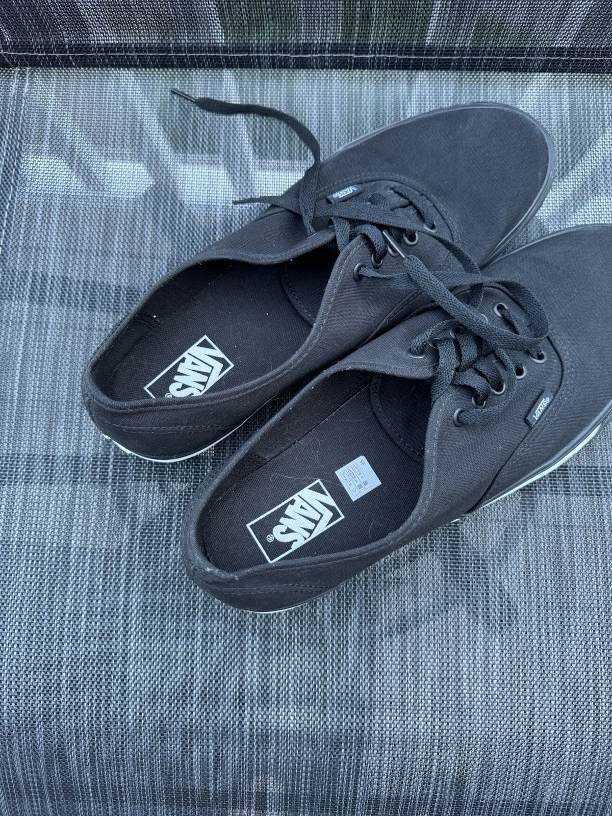 Vans Authentic Black Canvas Sneakers Men’s Size 13 EU 47 Classic Skate Shoes