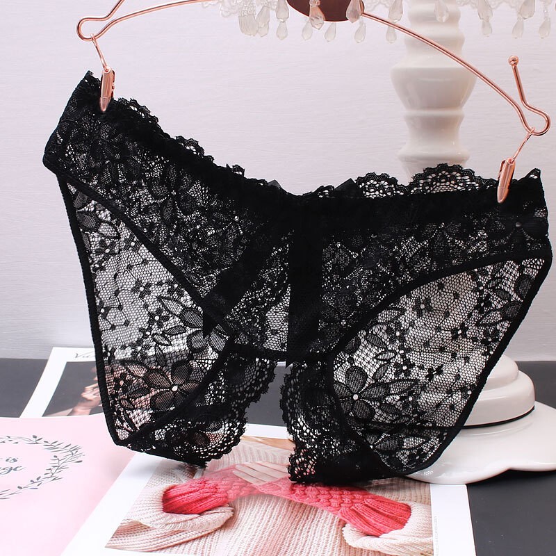 Sex Women LaceCrotchles Thong G-string Panties Lingerie Underwear T-back Brief