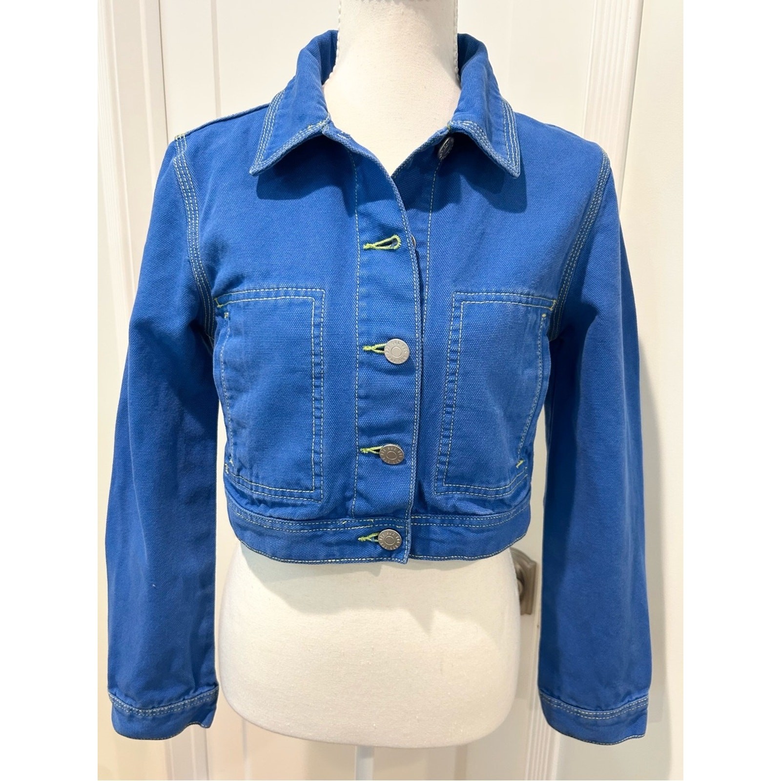 BDG Urban Outfitters Cobalt Blue Cropped Denim Jacket