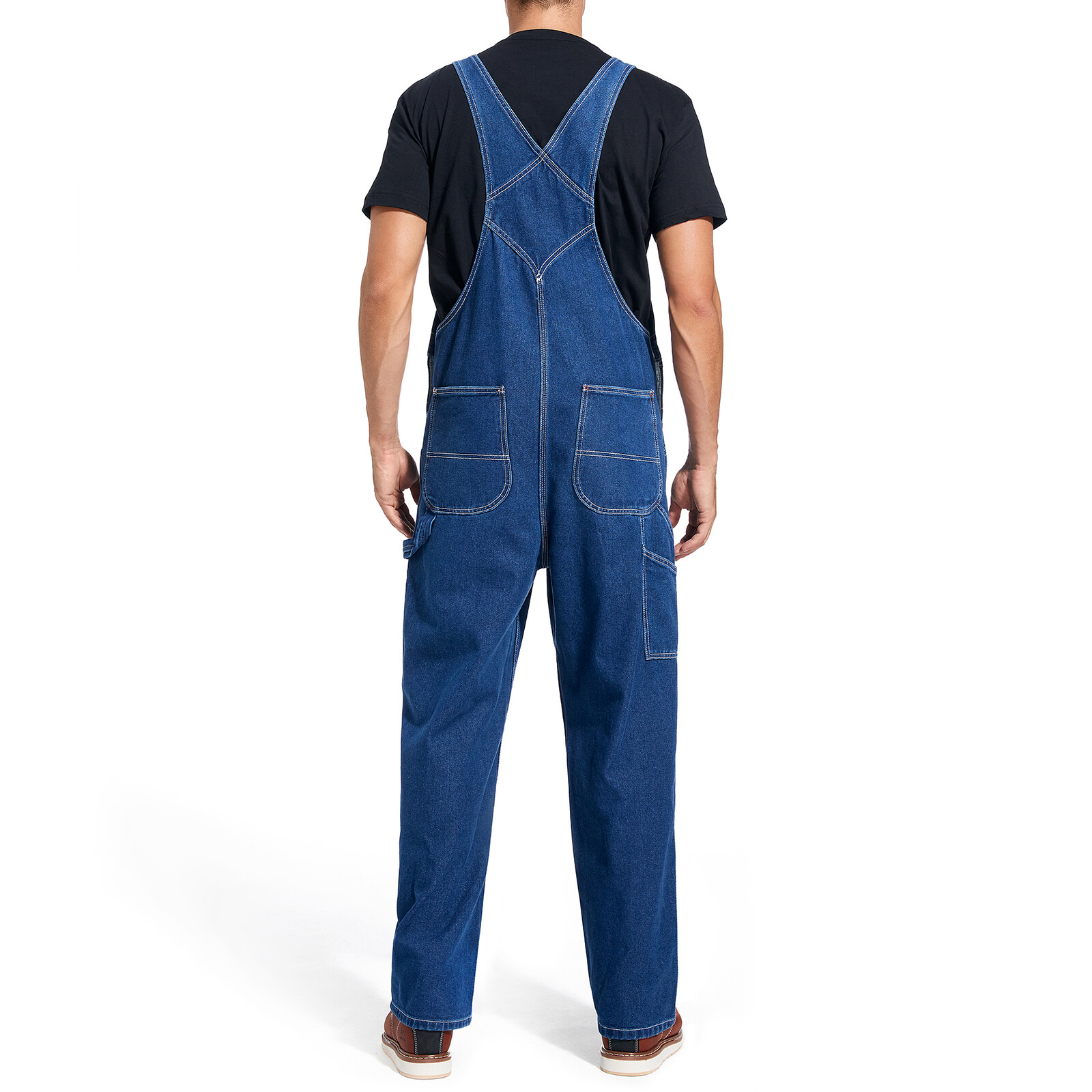 HISEA Men’s Bib and Brace Carpenter Overalls Dungarees Heavy Duty Workwear Jeans