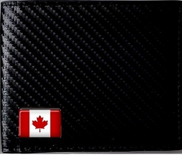 CANADA CARBON FIBER & PLAIN FAUX LEATHER WALLET