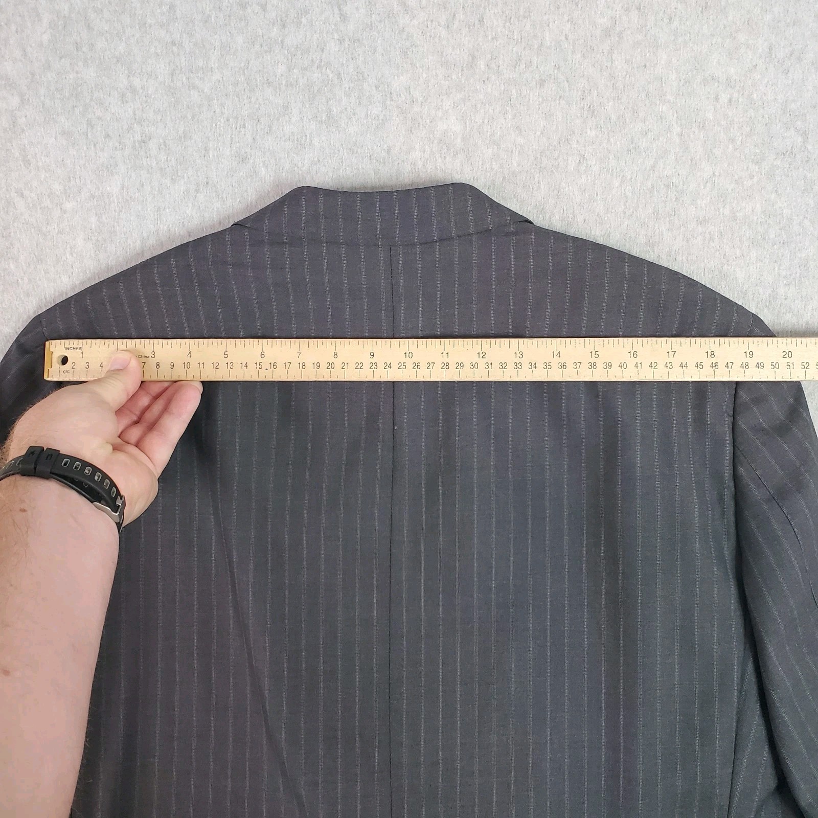 Ermenegildo Zegna Suit Mens 46R Gray 2 Button 100% Wool Pinstripe Pants 39×28