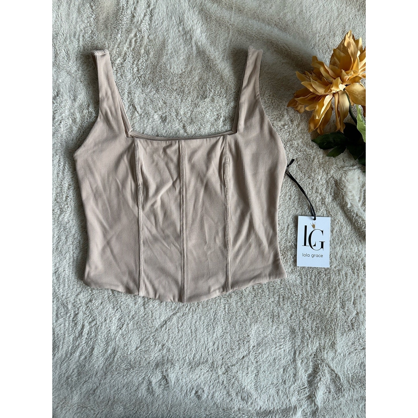 Lola Grace Square Neck Corset Tank Medium