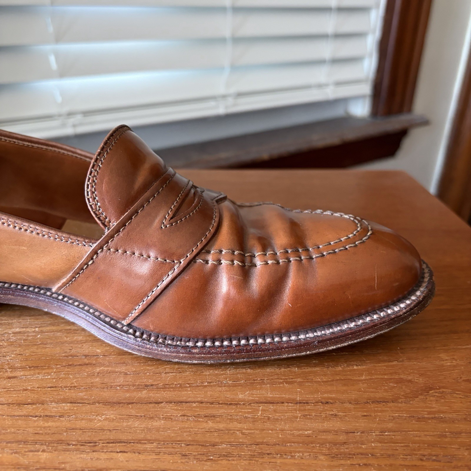 RARE | ALDEN 11.5D WHISKEY SHELL CORDOVAN FULL STRAP PENNY LOAFERS SHOES 11.5 D