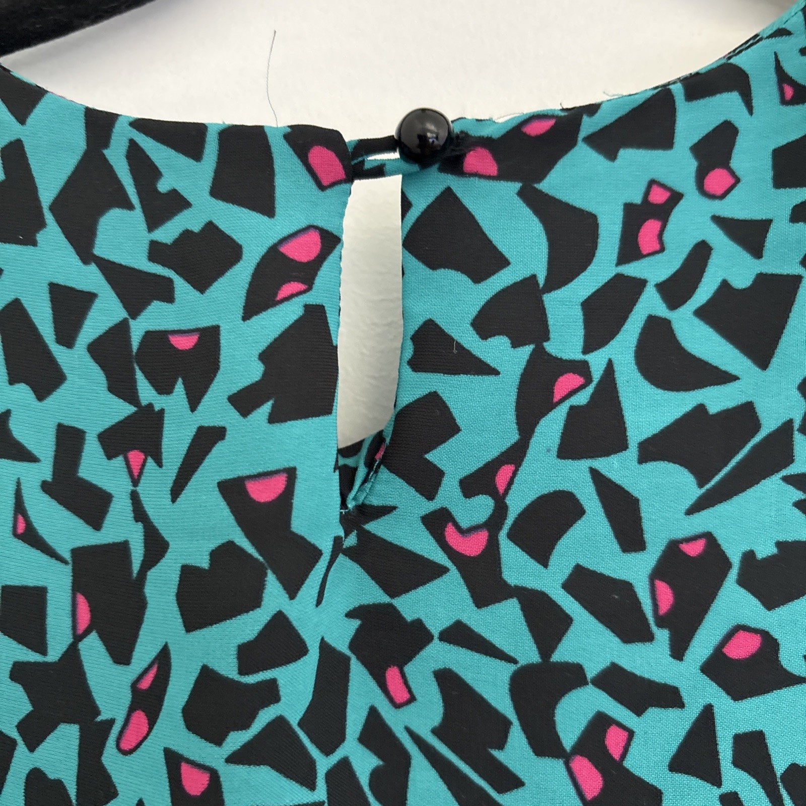 Vtg 80s 90s Teal Abstract Secretary Dress – 12
