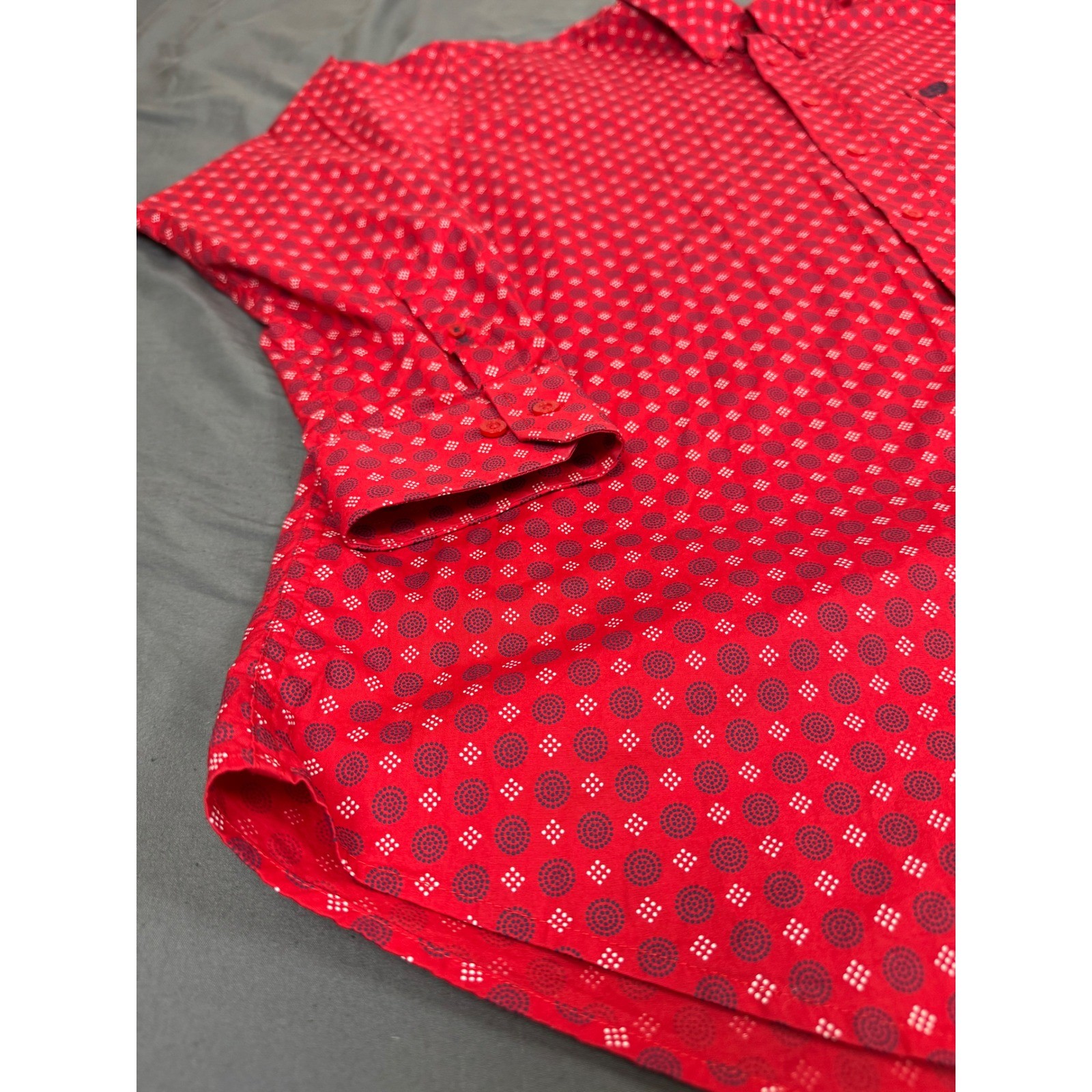 Cinch Mens Western Button Down Shirt Red Geometric Print MTW1105280 Large L