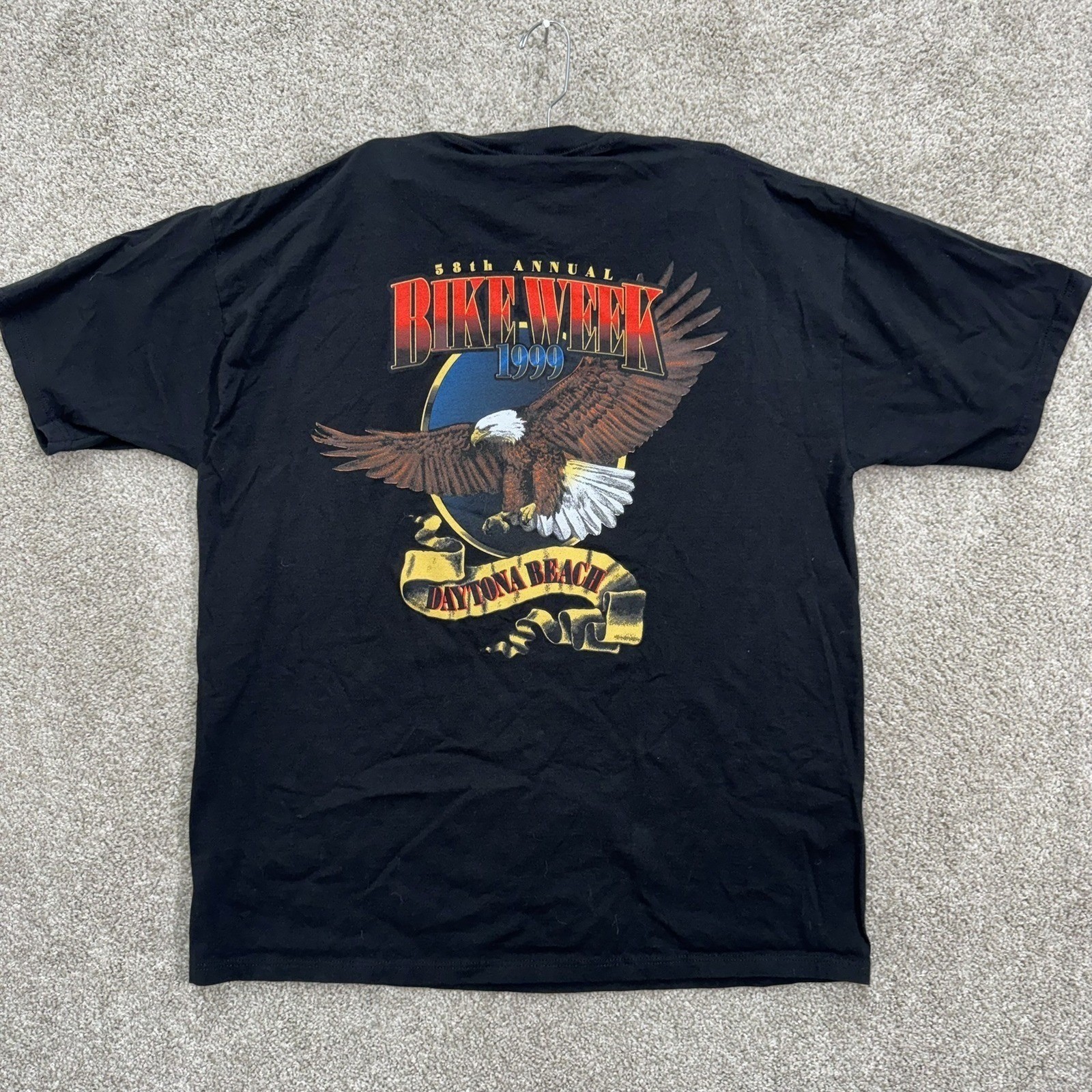Sherry’s Best T-Shirt Men XL Black 1999 Daytona Beach Bike Week Eagle Graphic