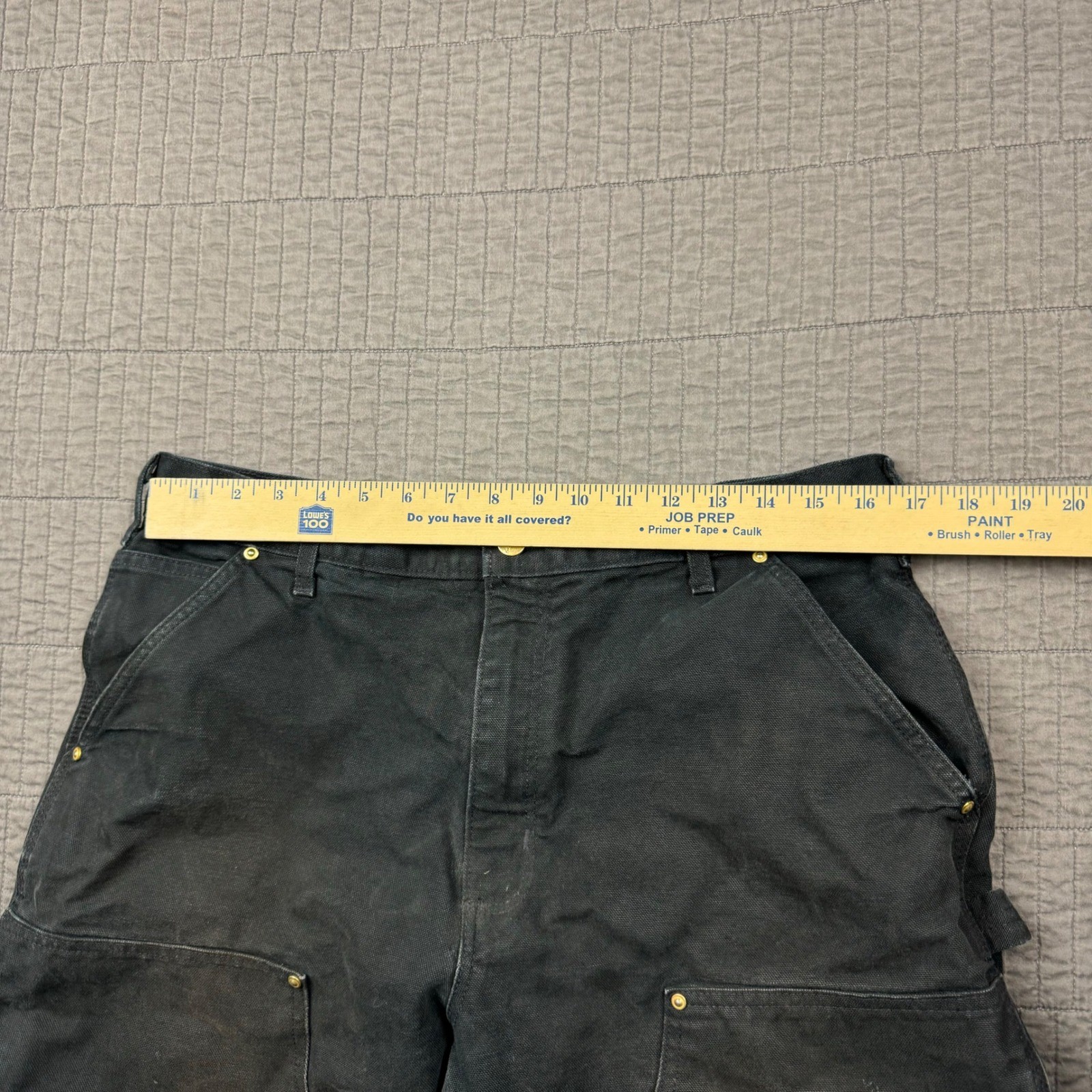 Carhartt Double Knee Pants Men 36×30 (33×29) Black B01 BLK Loose Fit Union Made