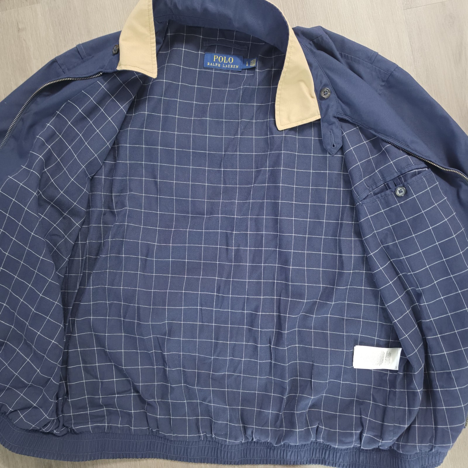 Polo Ralph Lauren Men’s Blue Harrington Jacket Full Zip Lined Logo 46R