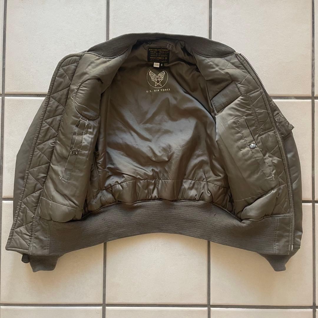AVIREX MA-1 Flight Jacket Blouson Coat Men Size S Olive Drab Vintage Genuine