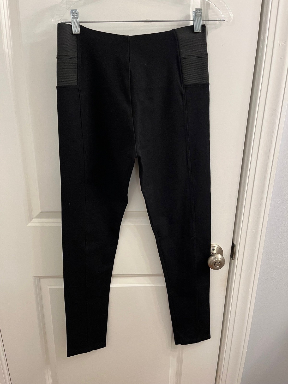 Shinestar Rayon/Nylon/Spandex Black Pants Womens Size Lg Straight Leg