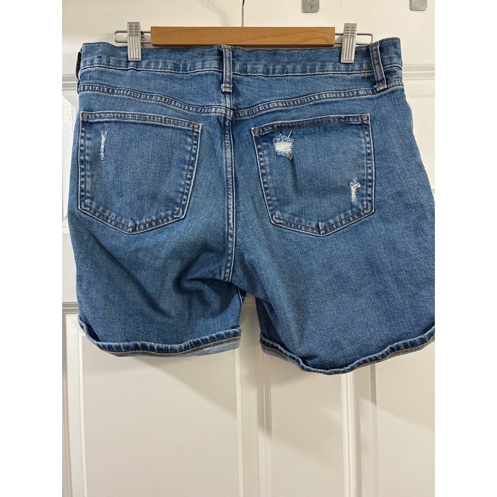 Gap Denim Womens 29 Distressed Medium Wash 5 Inch Inseam Jean Shorts Regular