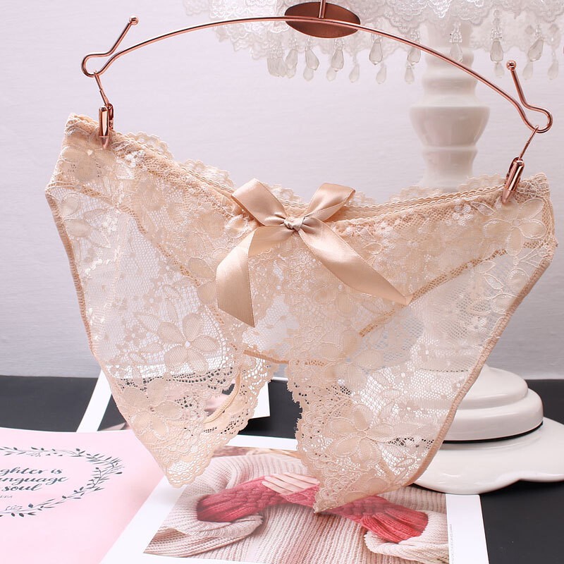 Sex Women LaceCrotchles Thong G-string Panties Lingerie Underwear T-back Brief