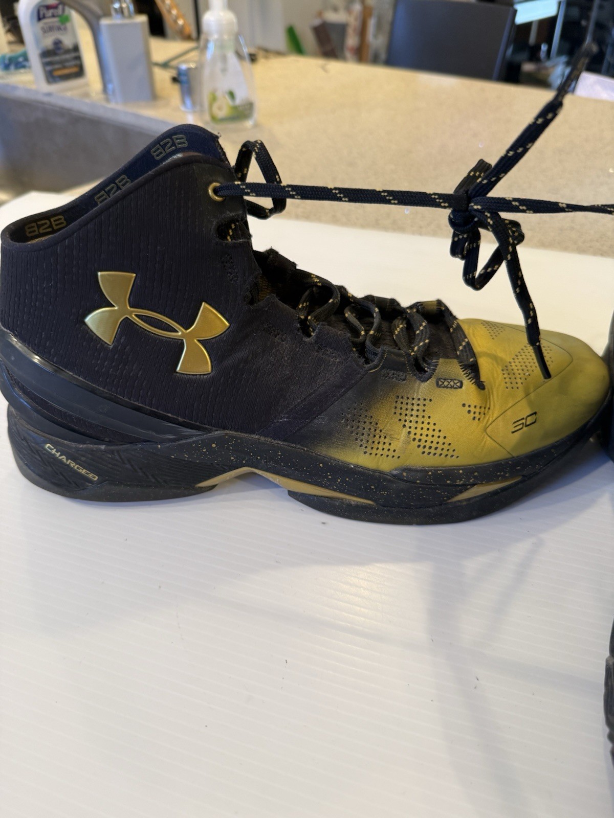Under Armour Curry 2 Retro Unanimous MVP 3026283-001 Black/Gold Size 11