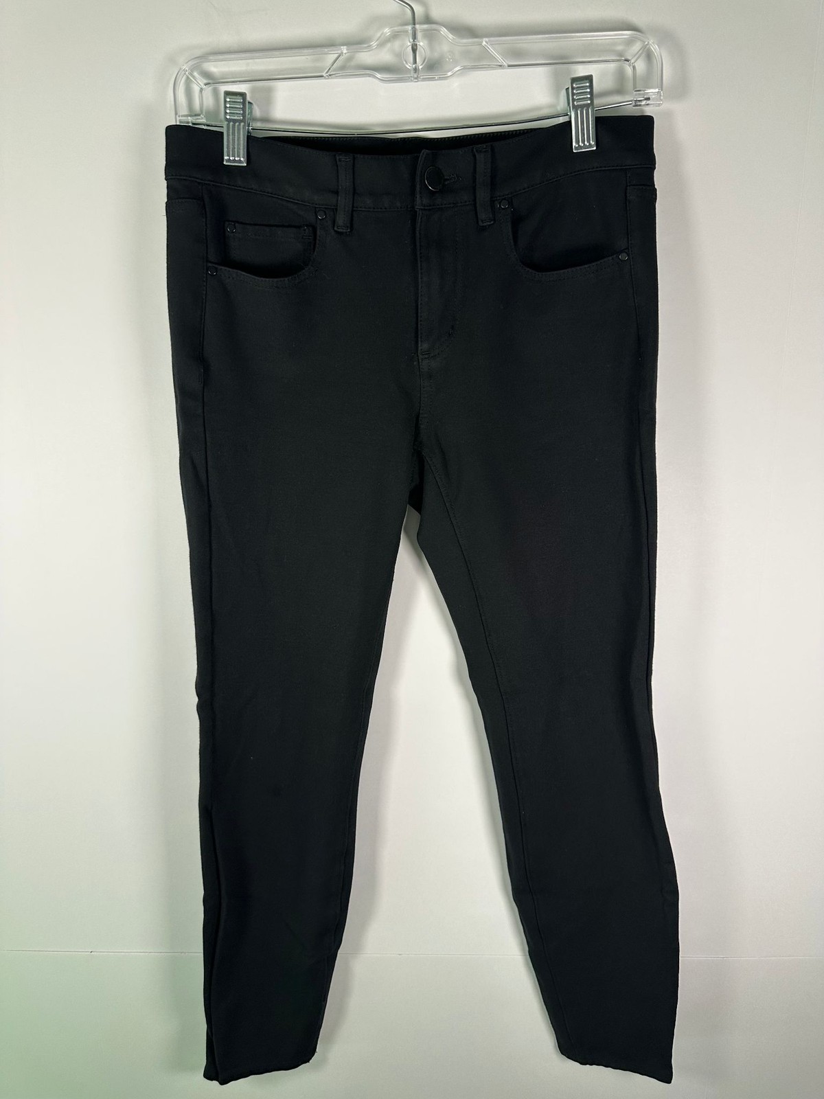 Ann Taylor Pants Womens 2 Black Skinny Stretch Slim Ankle Rayon Nylon Spandex