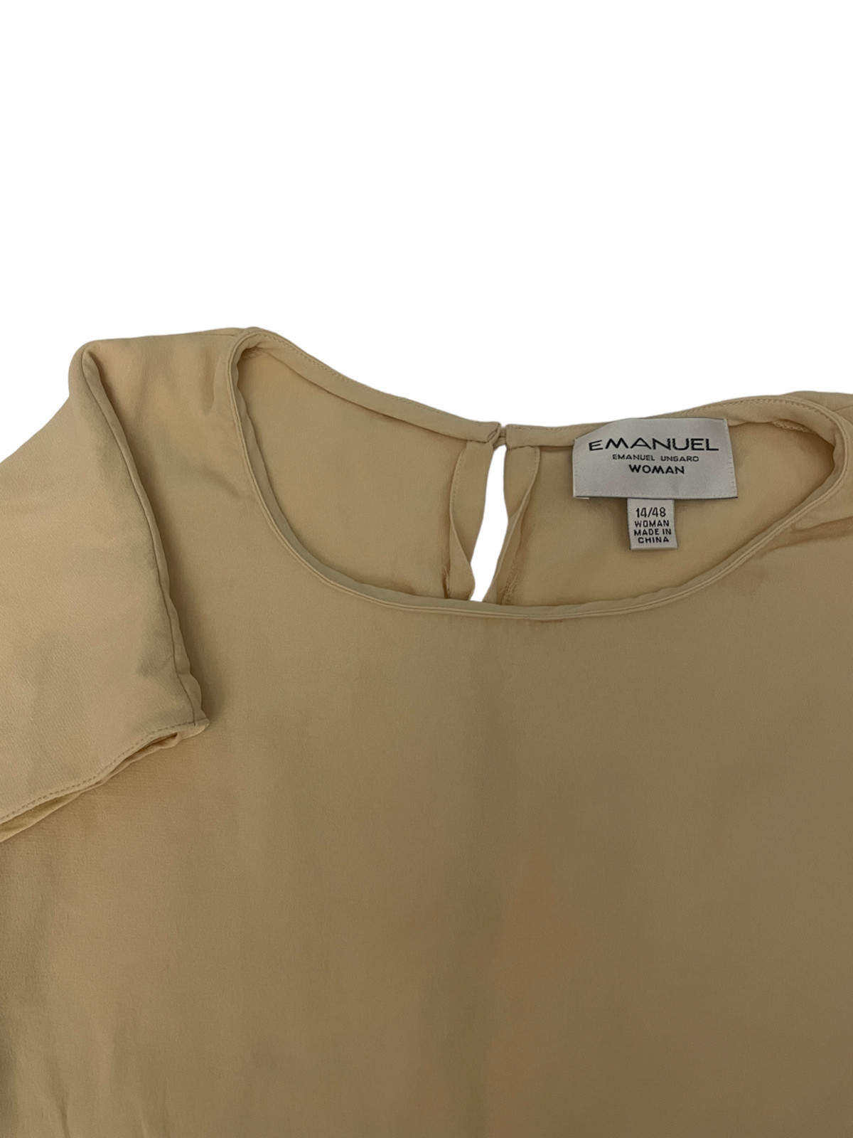 Emanuel 48 14 Cream Silk Top Shell with some Stretch