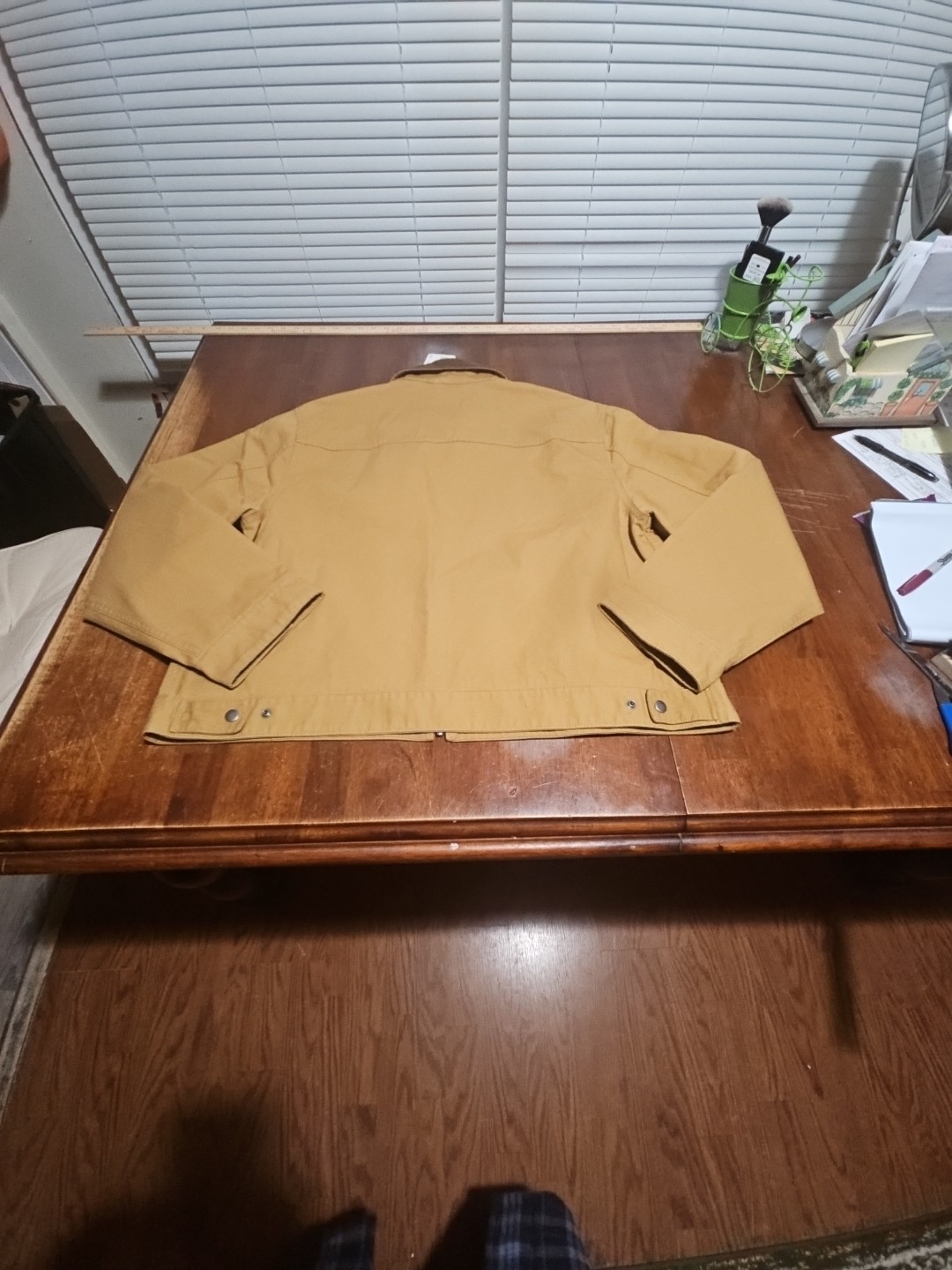 Levi’s Men’s Workwear Jacket Tan Ripstop Corduroy Collar Full Zip Size M