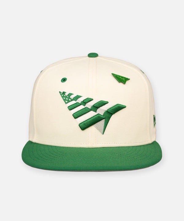PAPER PLANES KELLY GREEN 9FIFTY CHROME WHITE HAT W GREY UNDERVISOR