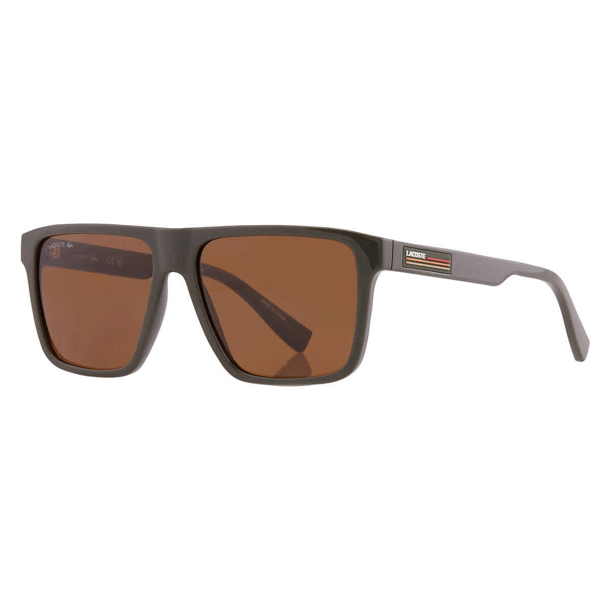 Lacoste Brown Square Men’s Sunglasses L6027S 275 57 L6027S 275 57