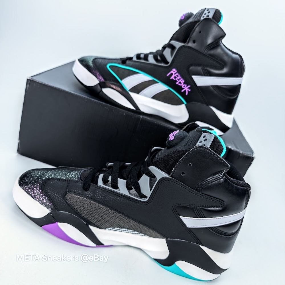 Reebok Shaq Attaq Pump US 13 Men’s Black White Purple Blacktop Retro HR0501 NIB