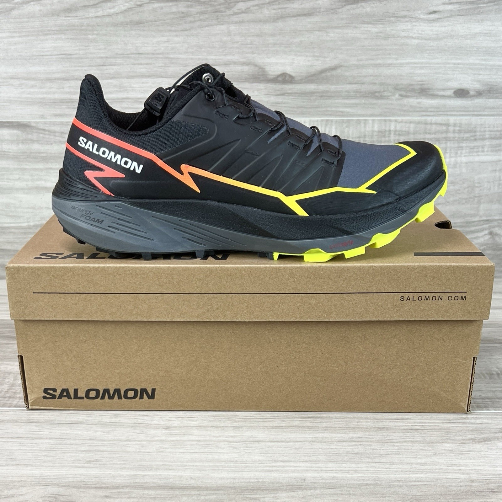 Salomon Thundercross Men’s Sz 11 Trail Running Shoe Black Yellow Orange 472954