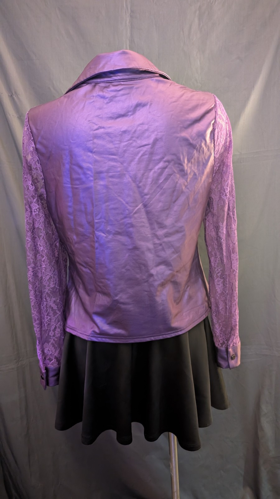 Purple Lace Button Up Top