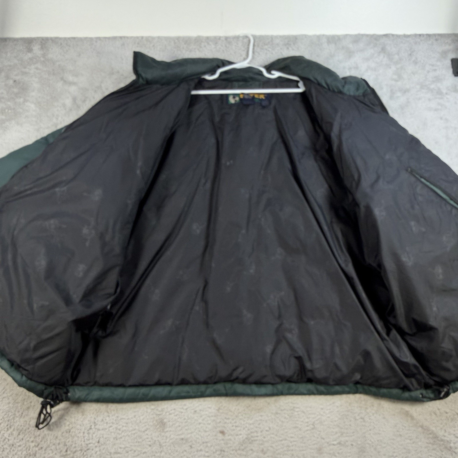 Eddie Bauer Jacket Mens 2XL Green Goose Down Puffer Full Zip Pocket EBTek