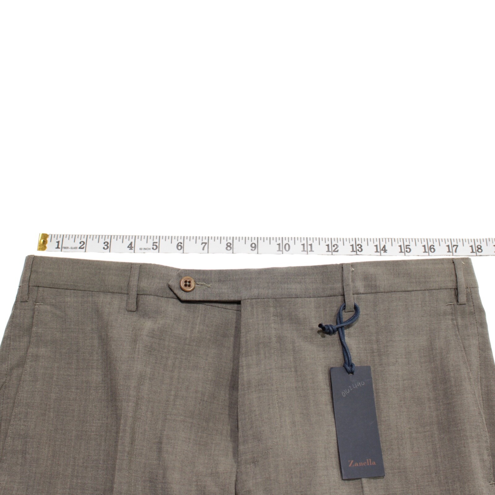 Zanella NWT Dress Pants Size 35 US Parker In Grayish Beige Melange 100% Wool