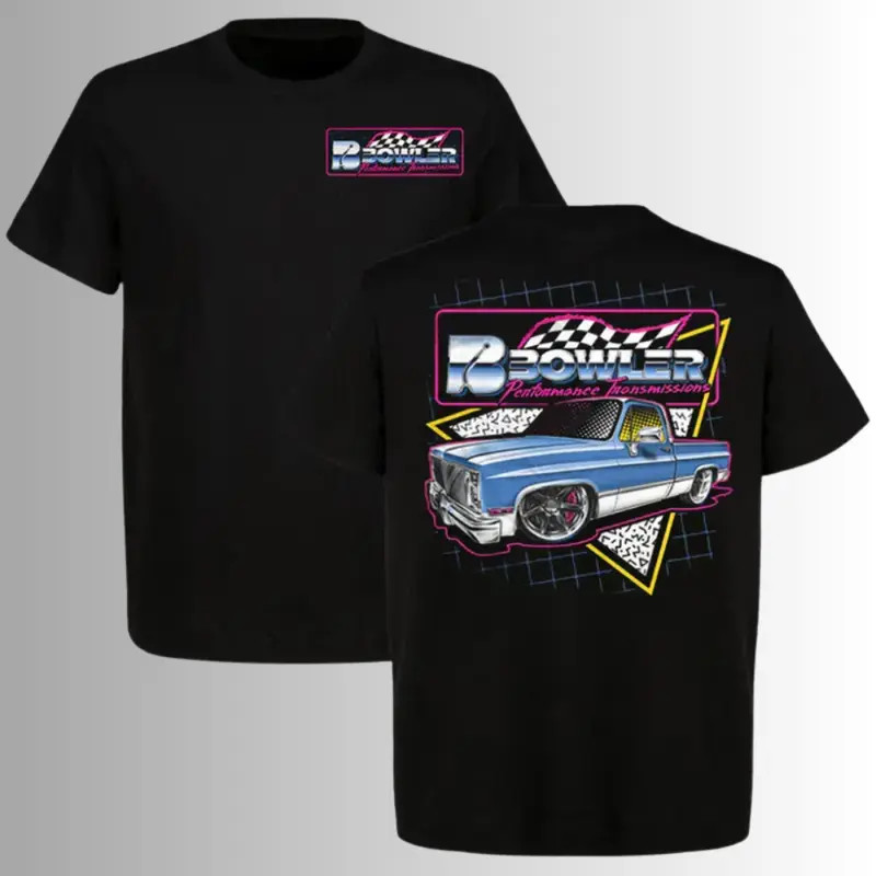 Squarebody Bagged 80s Retro Truck Bowler Performance Graphic Tee Shirt