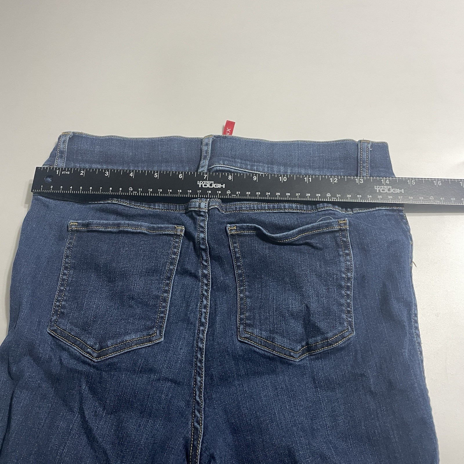 Spanx Ankle Length Skinny Jeans Midnight Shade Blue 20342T Sz M Fits 28×30