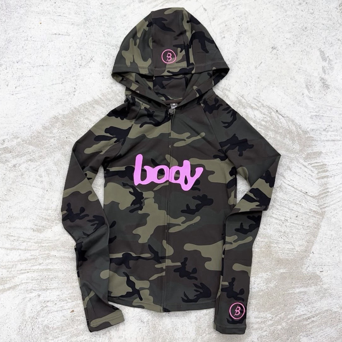 Body by Raven Tracy Women’s Camo 2-Piece Tracksuit Zip Hooded Hoodie & Pants S