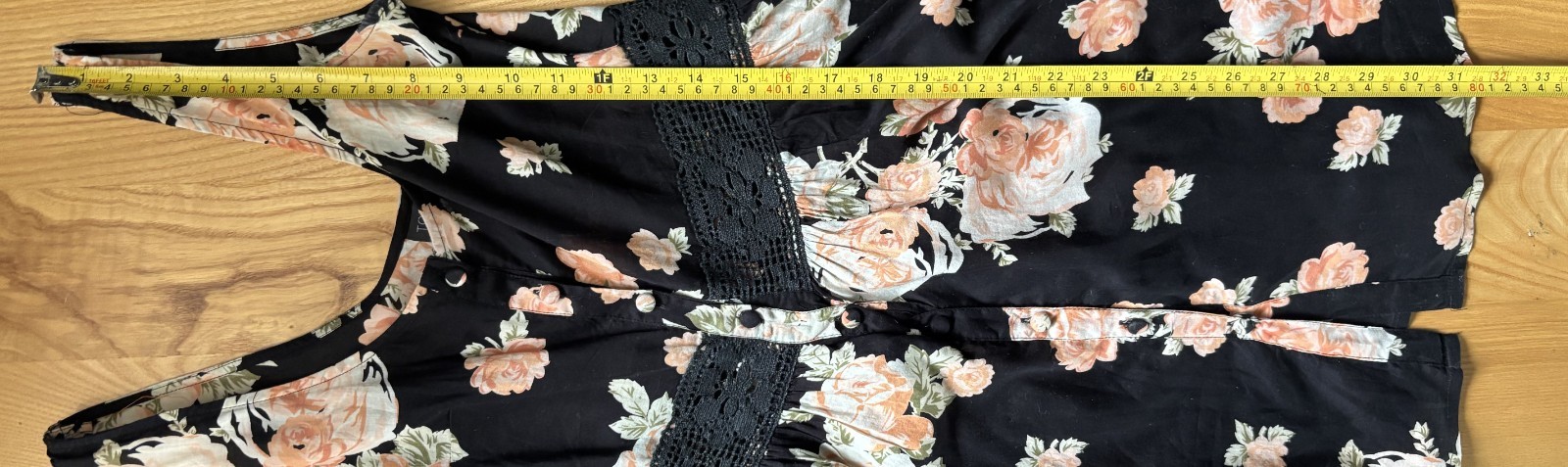 Topshop black peach coral floral round neck sleeveless knee length dress 6