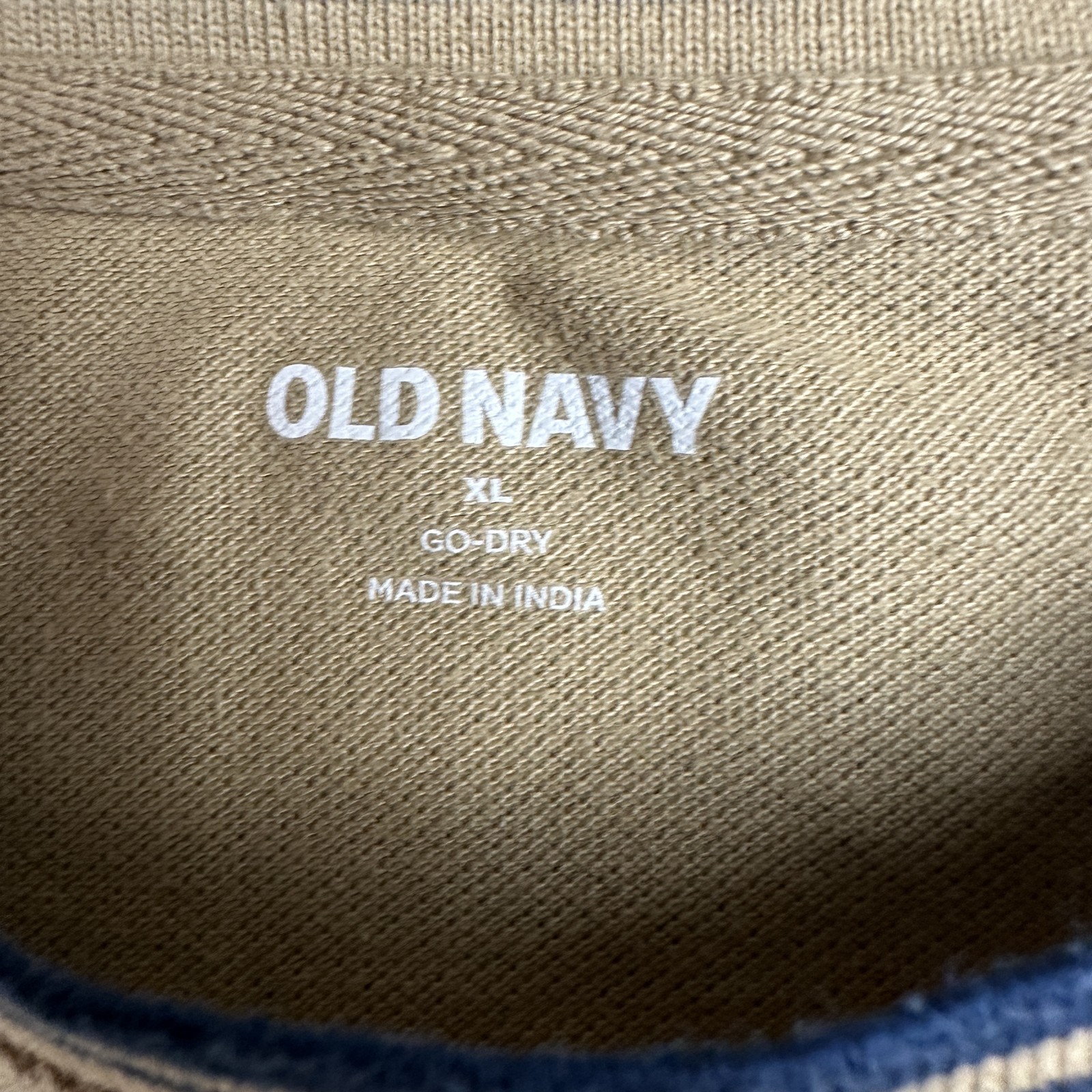 Old Navy Shirt Mens XL Tan Performance Go-Dry Athletic Crewneck Tee Cotton Blend