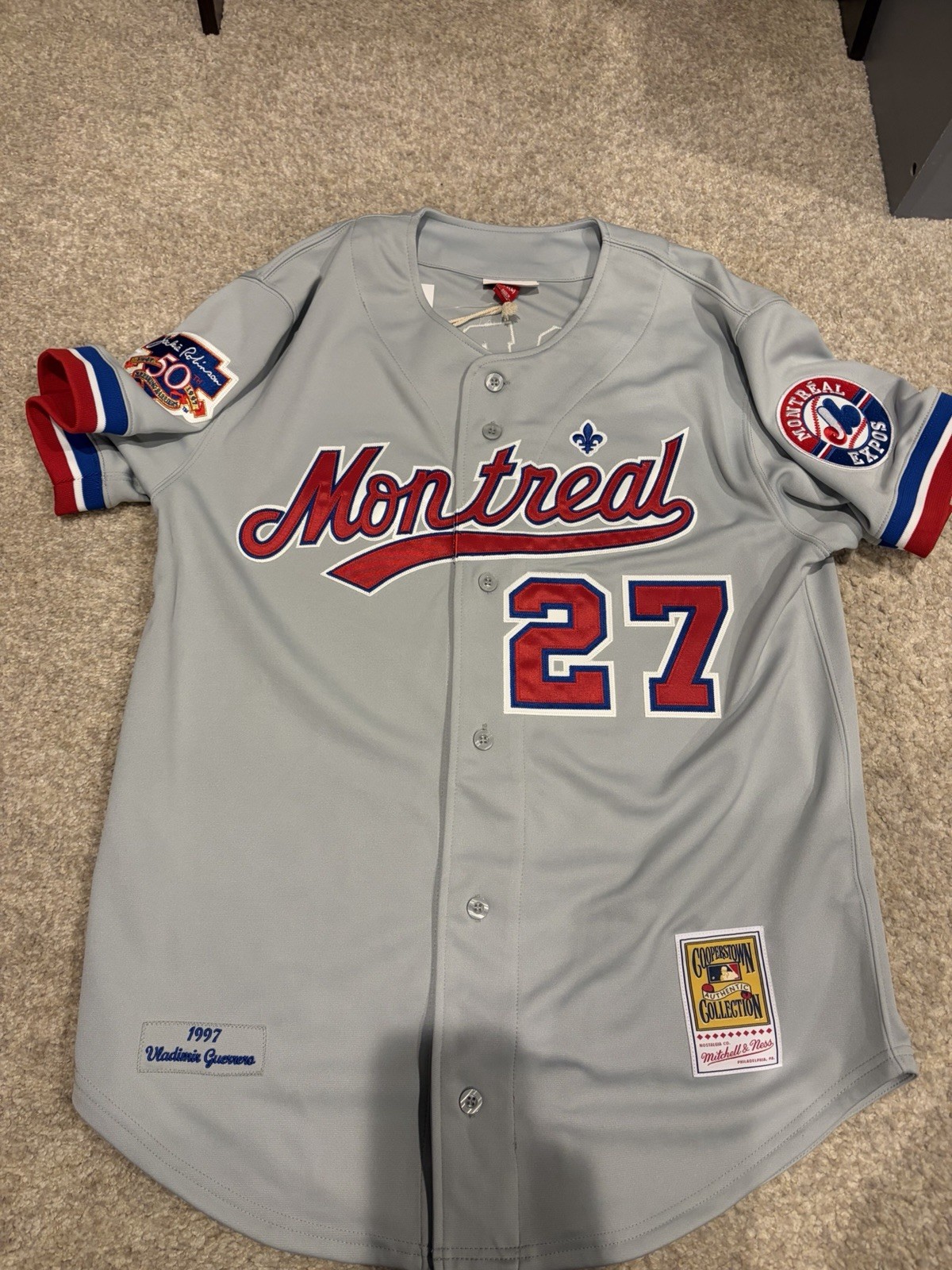 Mens Mitchell & Ness MLB 1997 MONTREAL EXPOS JERSEY – Vladimir Guerrero – 44