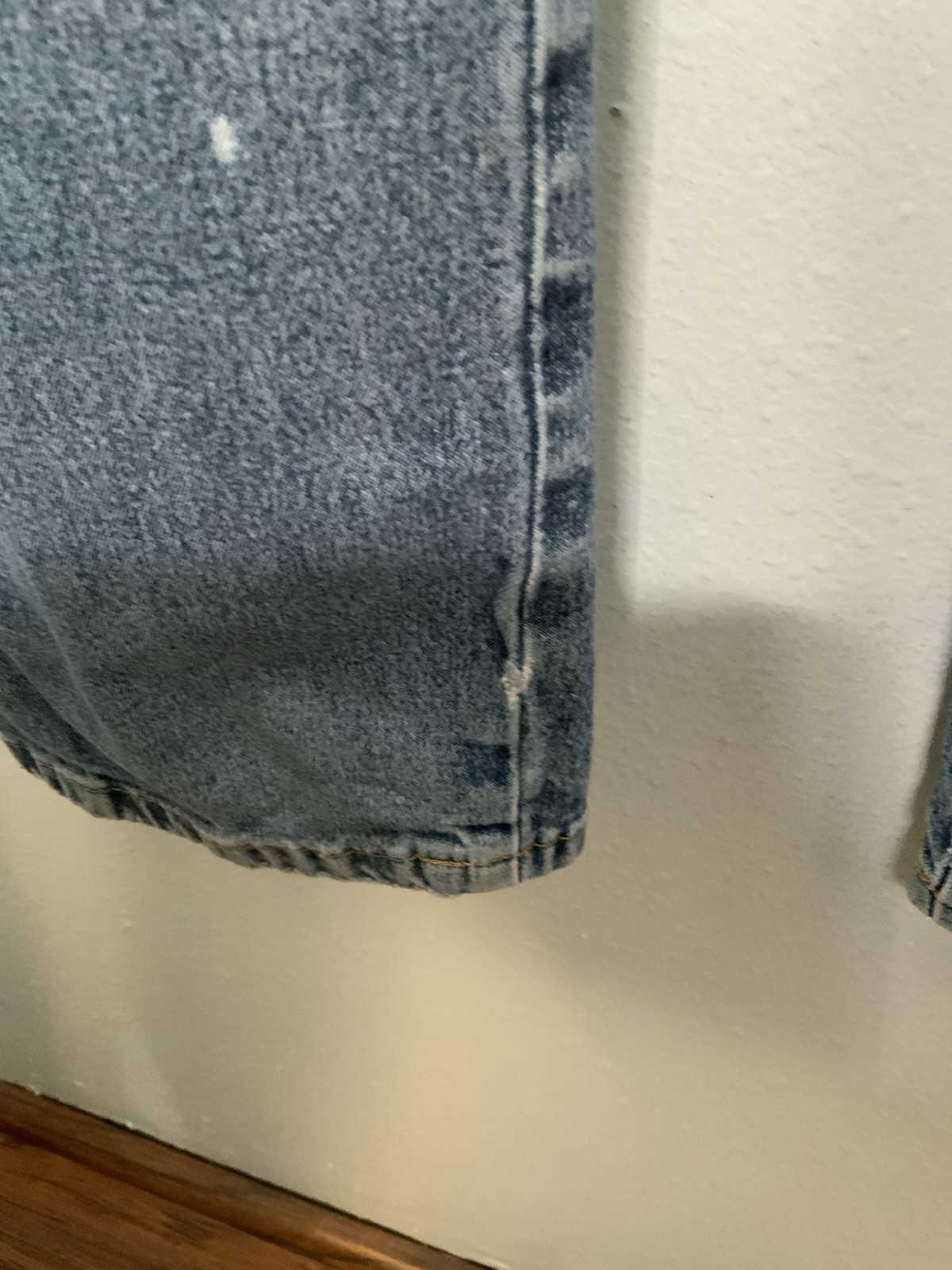“WRANGLER” LEATHER PATCH WOMENS JEANS-7/8 X 34″ 99% COTTON 1% SPANDEX Boot Cut