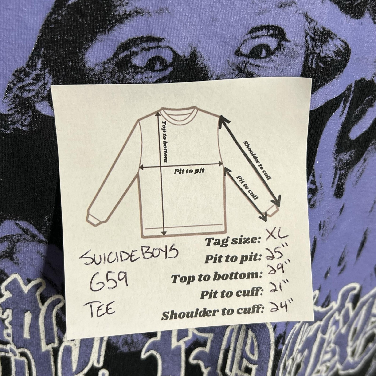 G59 Suicideboys Long Sleeve Shirt Mens XL Black Horror Graphic Rap Tee T-Shirt