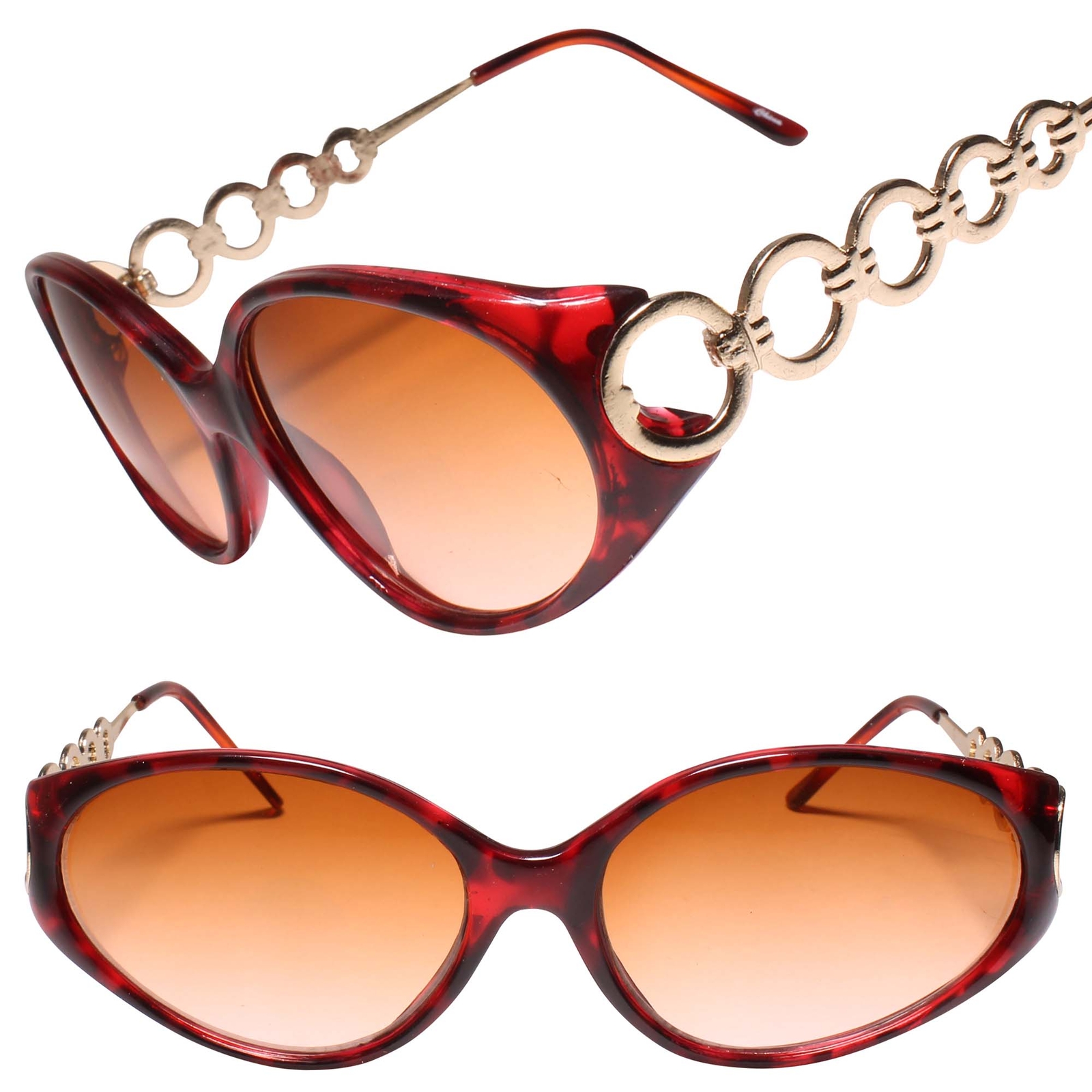 Old Stock 90s Classic Genuine Vintage Womens Cat Eye Sunglasses Tortoise & Brown