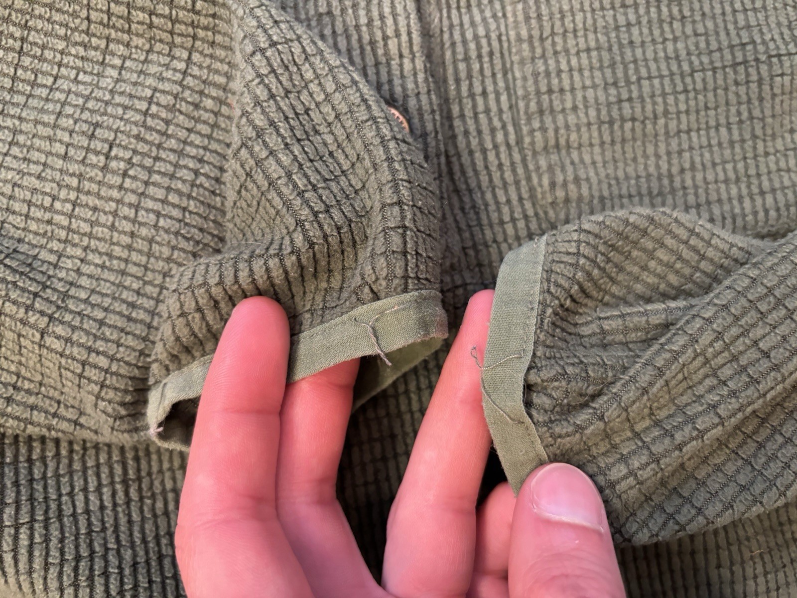 Taylor Stitch The Pack Shirt Snap Pullover Mens Size 40 Olive Green Waffle Weave