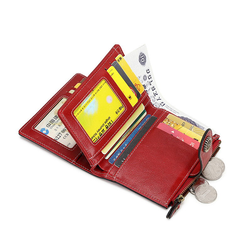 RFID Blocking Women Small Leather Wallet Credit Card Holder Mini Bifold Purse US