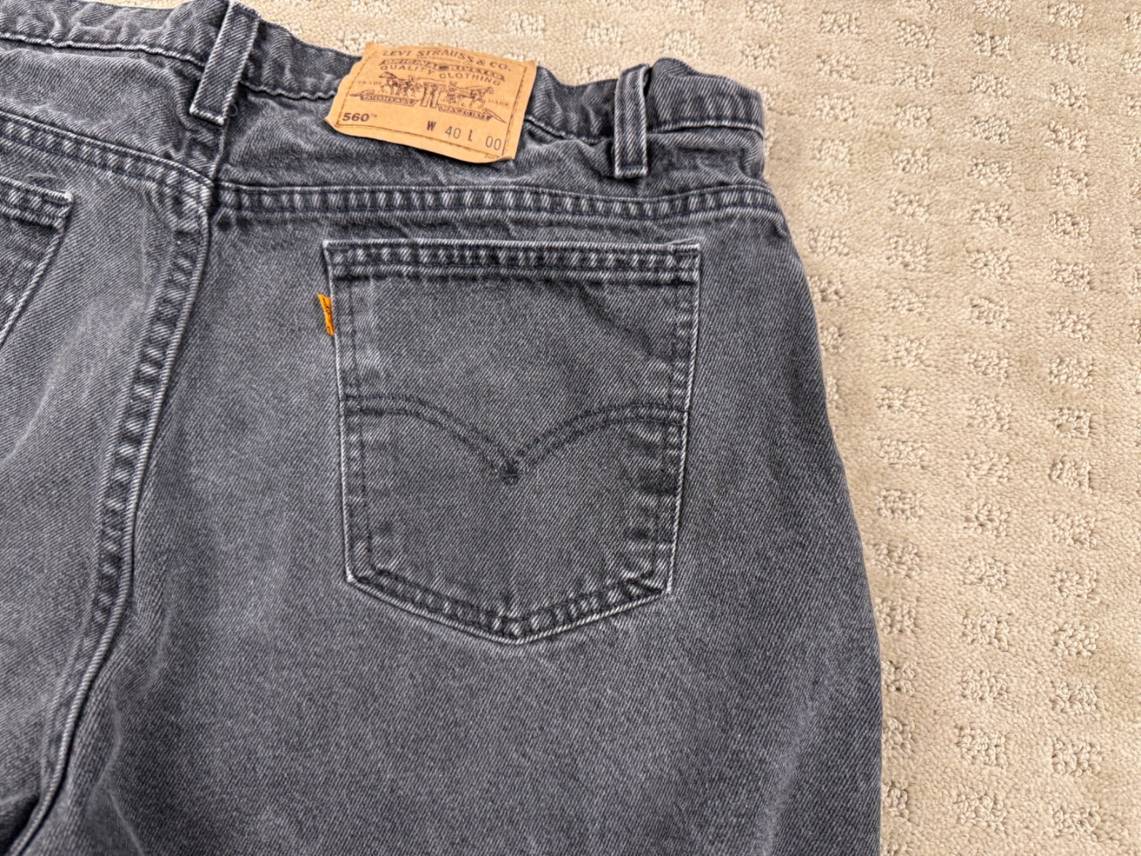 Vintage Men’s Levi’s Orange Tab 560 Loose Fit Shorts Black Waist Size 40 #1166