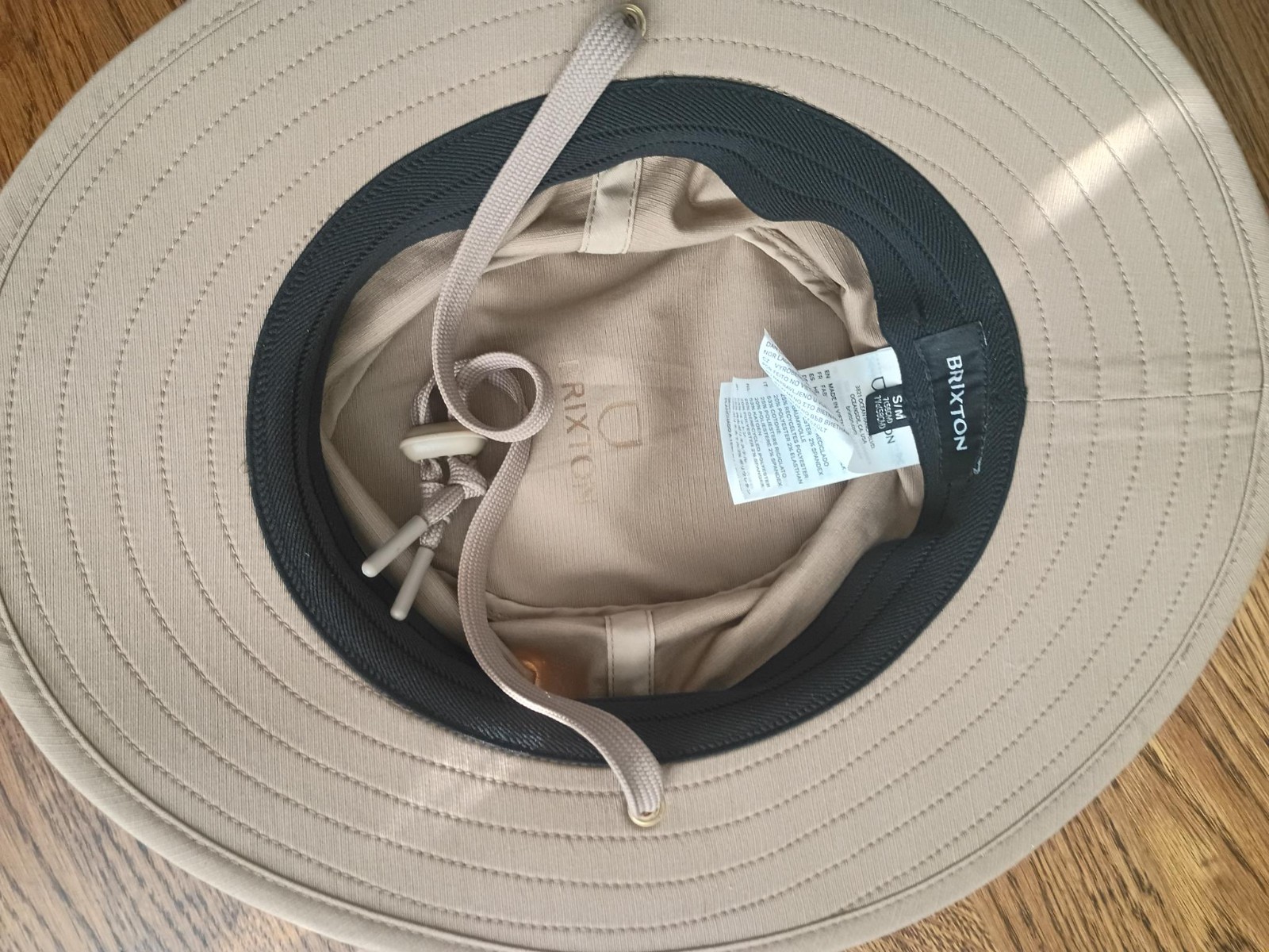 Brixton Coolmax Safari Hat Small Beige EUC w/ adjutable chin strap