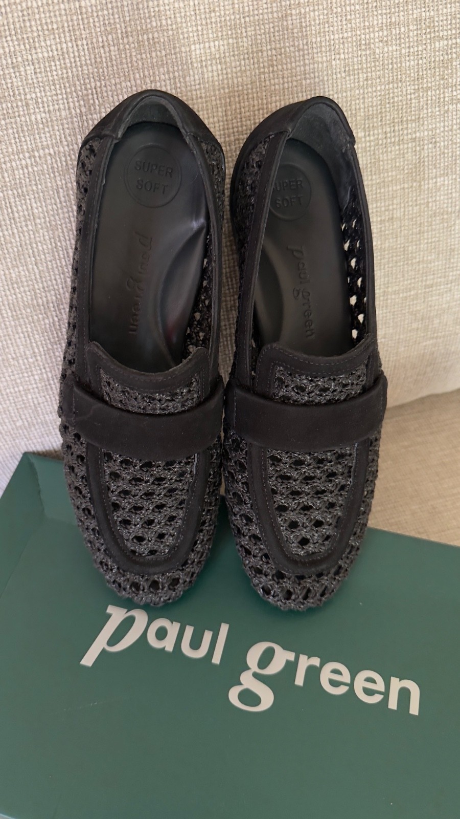 Paul Green Delta Woven Loafer, size 7, black, New