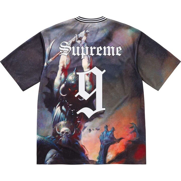 Size XL – Supreme FW24 Frank Frazetta Death Dealer Soccer Jeresy New IN HAND