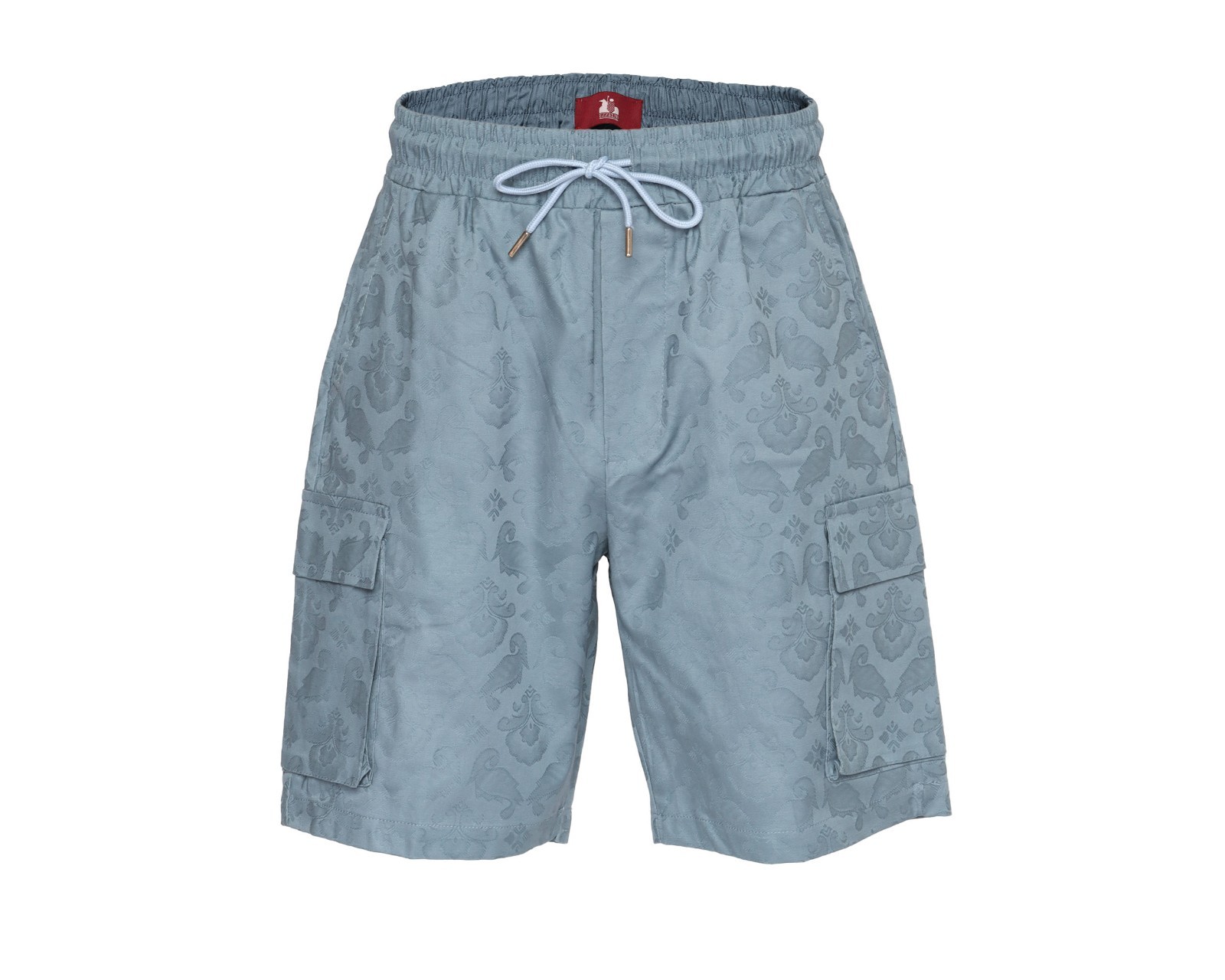 NWT EZZELINO SHORTS stretch cotton paisley drawstrings luxury Italy L