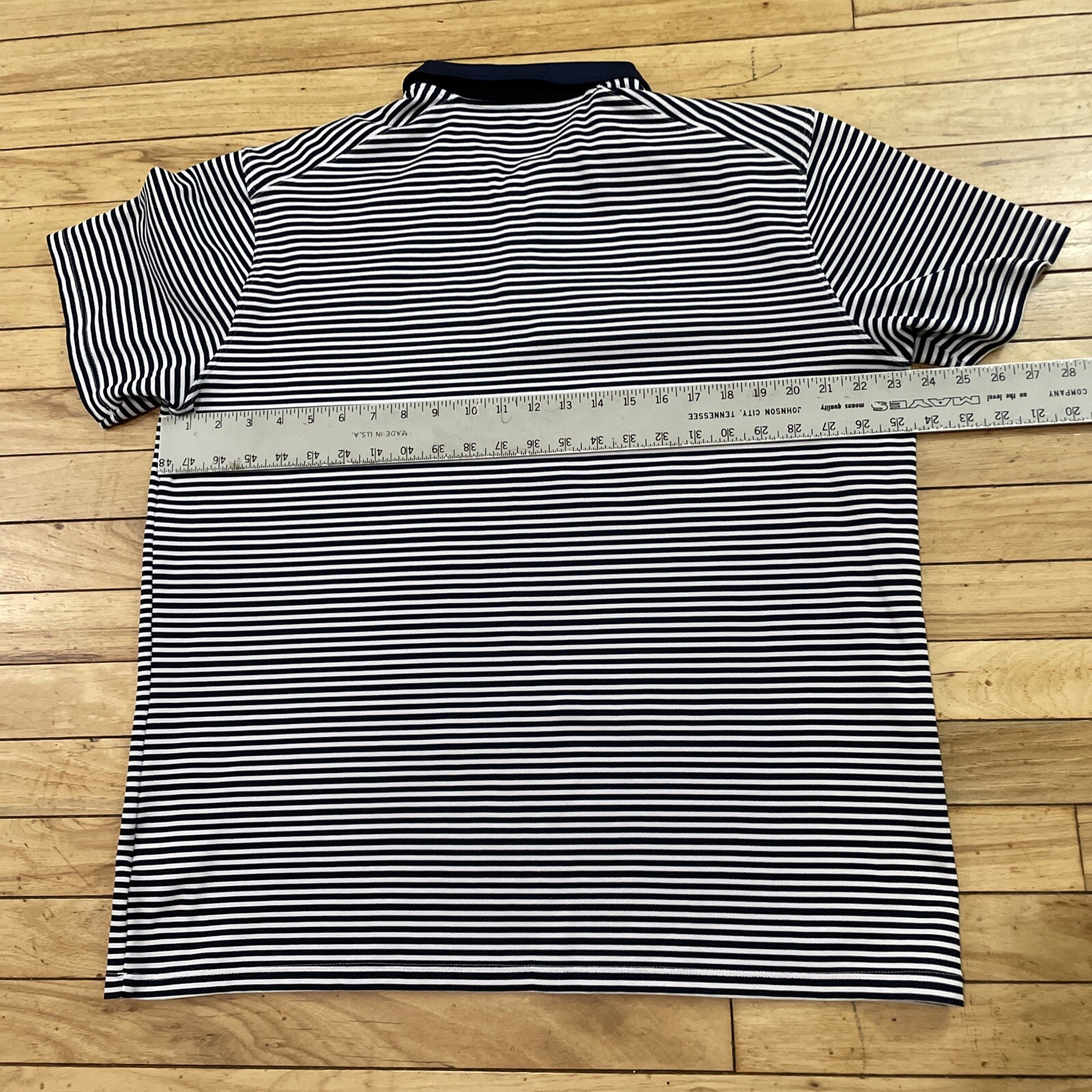 NIKE Dri-Fit Polo Shirt Men XL Blue Striped Preppy Old Money Sports Standard Fit
