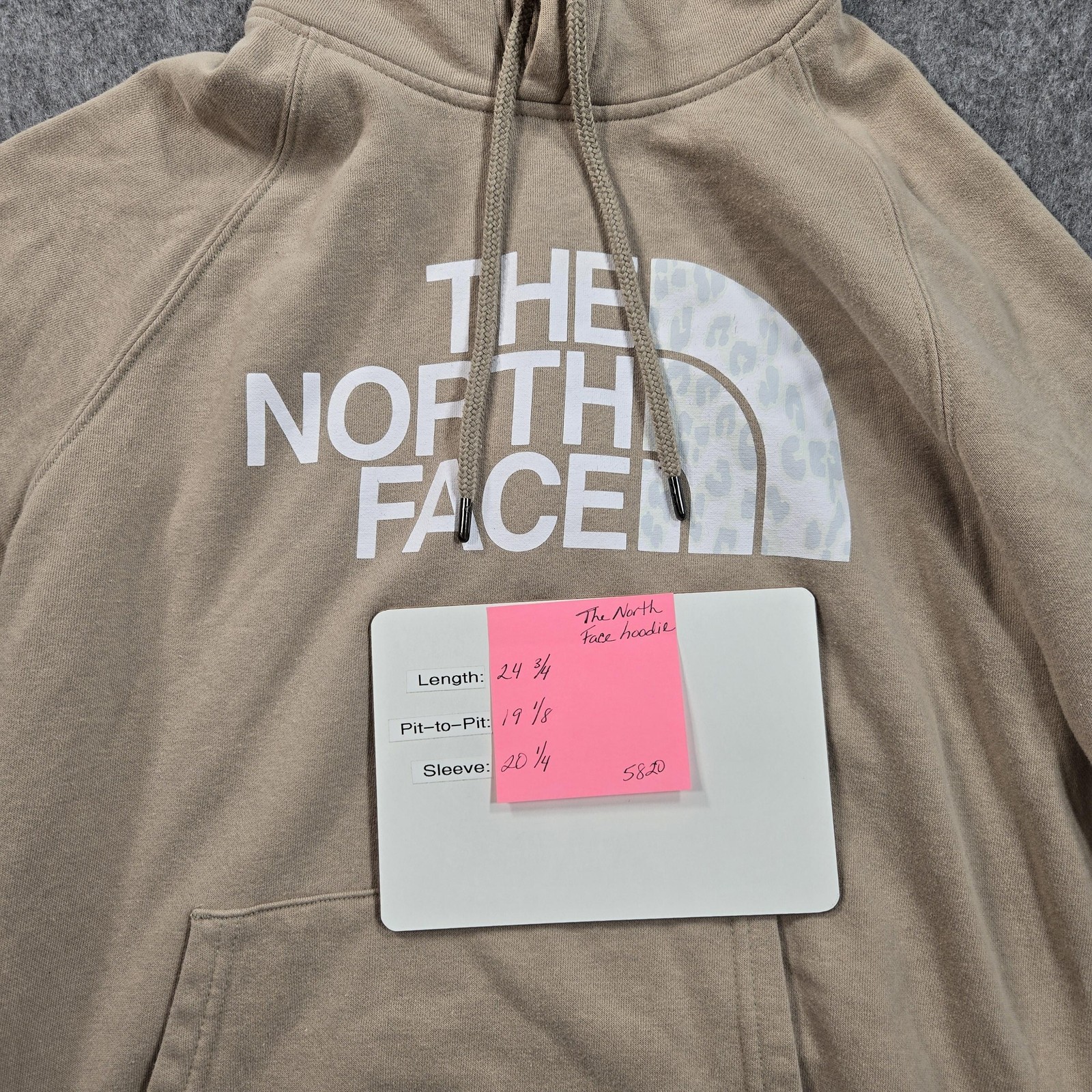 The North Face Hoodie Womens Medium Beige Half Dome Fleece Pullover NF0A4M4M