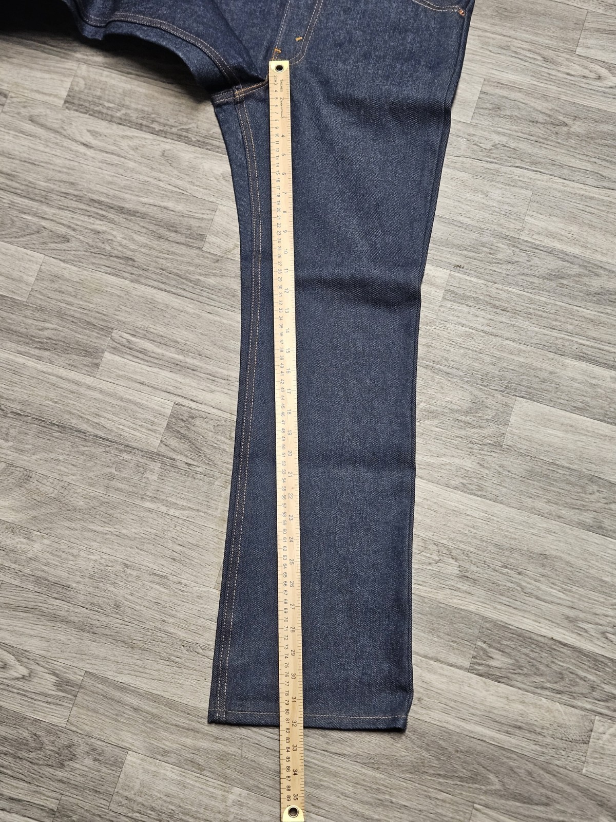 Vintage 80s Orange Tab Levi’s 517 Boot Cut Jeans Dark Indigo Blue Raw 32×29 USA
