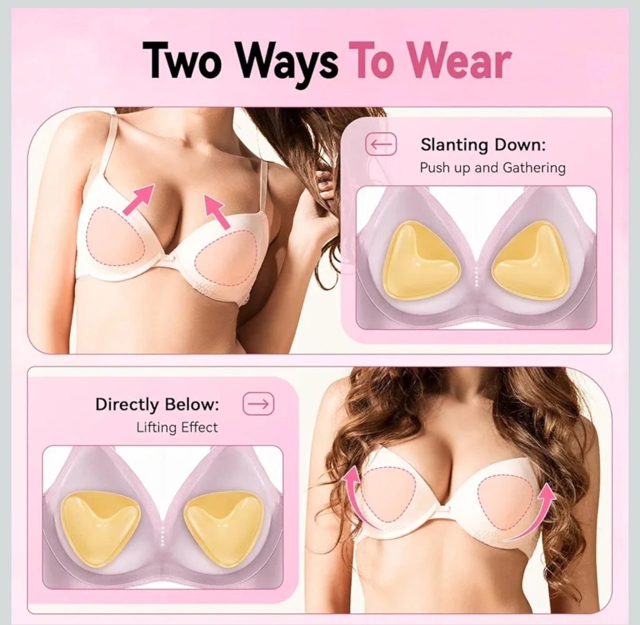 Sticky Bra Double Sided Push-Up, Sticky Bra Pads Size M