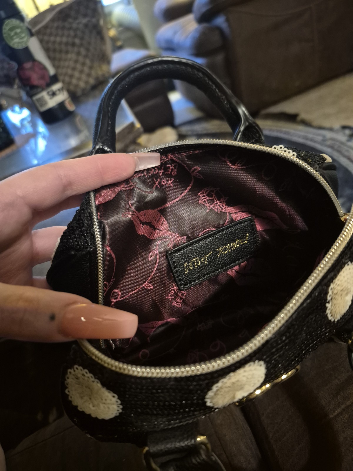 Betsey Johnson Polkadot Sequin Handbag